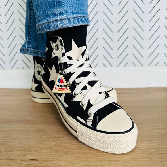 ⭐Converse Chuck Taylor All Star Lift Platform Hi Large Stars 7.5 Shoes A09903C⭐ - Picture 3 of 11